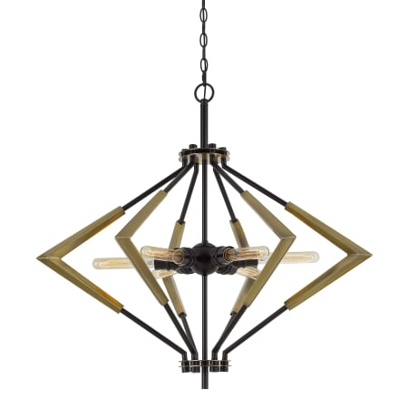 A large image of the Cal Lighting FX-3709-6 Antique Brass / Black