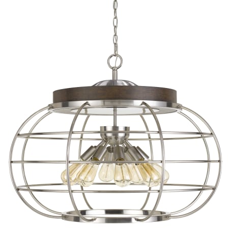 A large image of the Cal Lighting FX-3719-8 Brushed Steel / Wood