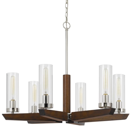 A large image of the Cal Lighting FX-3756-6 Wood / Brushed Steel
