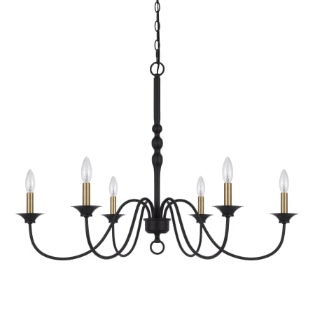 A large image of the Cal Lighting FX-3794-6 Black / Antique Brass