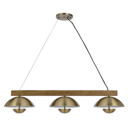 A large image of the Cal Lighting FX-3801-3 Antique Brass / Wood