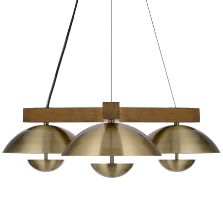 A large image of the Cal Lighting FX-3801-3C Antique Brass / Wood