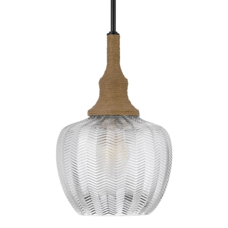 A large image of the Cal Lighting FX-3805-1 Burlap / Glass
