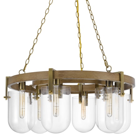 A large image of the Cal Lighting FX-3812-6 Antique Brass / Oak