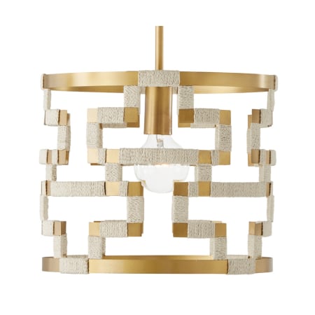 A large image of the Capital Lighting 341011 Bleached natural Jute / Patinaed Brass