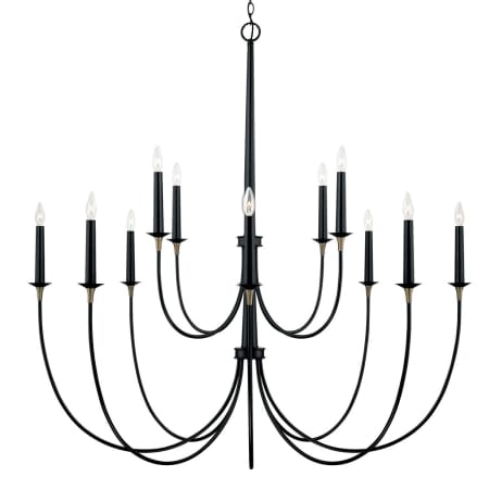 A large image of the Capital Lighting 445601 Matte Black with Brass