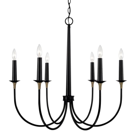 A large image of the Capital Lighting 445661 Matte Black with Brass