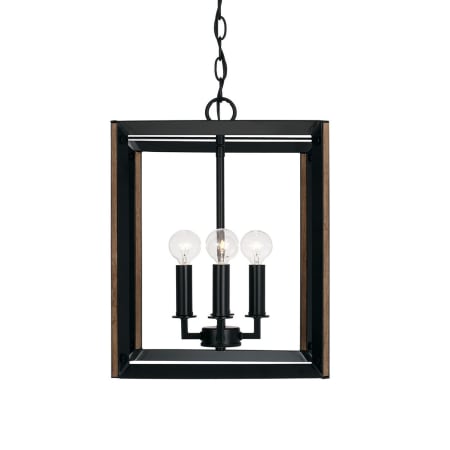 A large image of the Capital Lighting 545441 Matte Black / Brown Wood