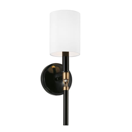 A large image of the Capital Lighting 641911-700 Glossy Black / Aged Brass