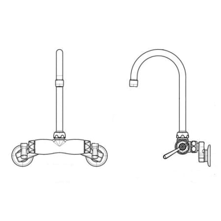 A large image of the Chicago Faucets 445-GN2AE3AB Chrome