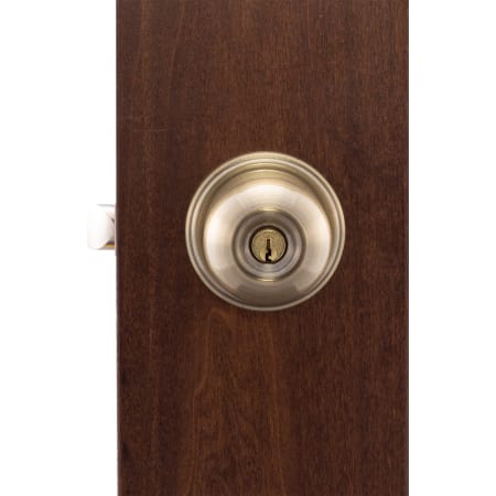 A large image of the Copper Creek BK2040 Copper Creek-BK2040-Exterior Application View in Antique Brass