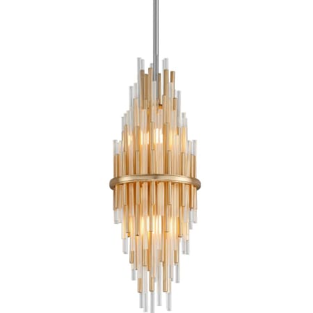 A large image of the Corbett Lighting 238-41 Gold Leaf / Polished Stainless