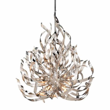 A large image of the Corbett Lighting 154-412 Silver Leaf And Polished Stainless Finish
