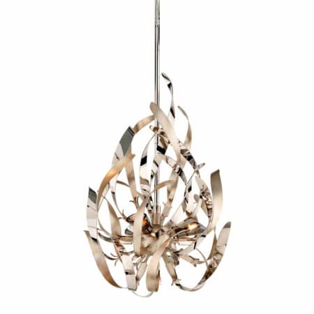 A large image of the Corbett Lighting 154-43 Silver Leaf And Polished Stainless Finish