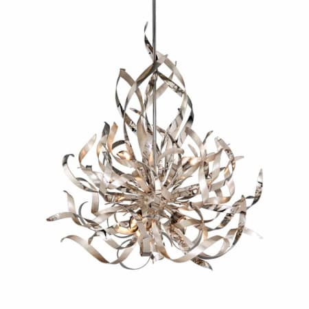 A large image of the Corbett Lighting 154-46 Silver Leaf And Polished Stainless Finish