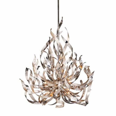 A large image of the Corbett Lighting 154-49 Silver Leaf And Polished Stainless Finish