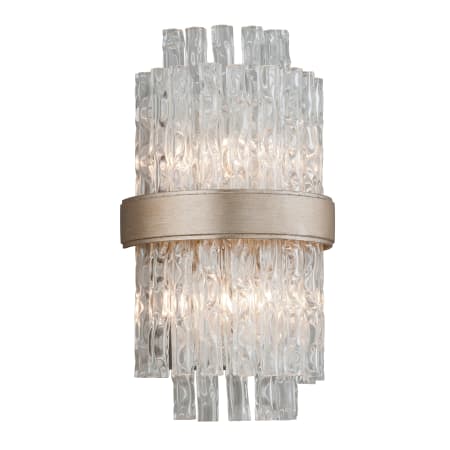 A large image of the Corbett Lighting 204-12 Silver Leaf with Polished Stainless Accents
