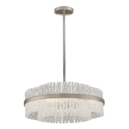 A large image of the Corbett Lighting 204-46 Silver Leaf with Polished Stainless Accents