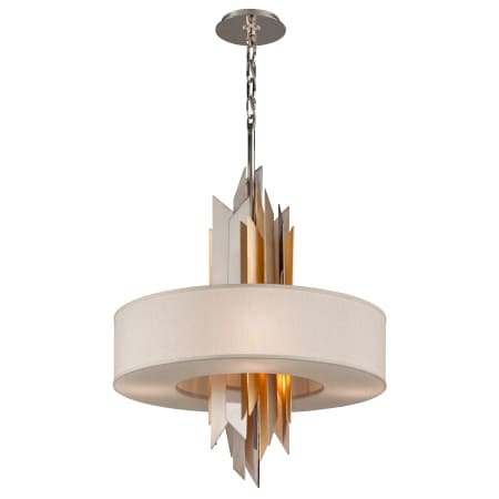 A large image of the Corbett Lighting 207-46 Polish Stainless with Silver And Gold Leaf
