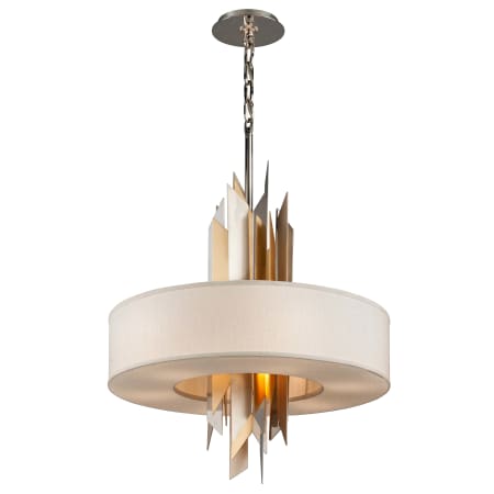 A large image of the Corbett Lighting 207-48 Polish Stainless with Silver And Gold Leaf