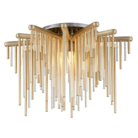 A large image of the Corbett Lighting 238-31 Gold Leaf / Polished Stainless