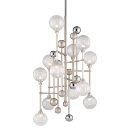 A large image of the Corbett Lighting 241-012 Silver Leaf / Polished Chrome