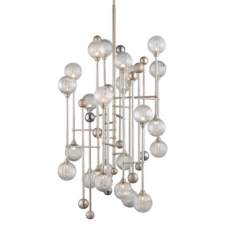 A large image of the Corbett Lighting 241-024 Silver Leaf / Polished Chrome