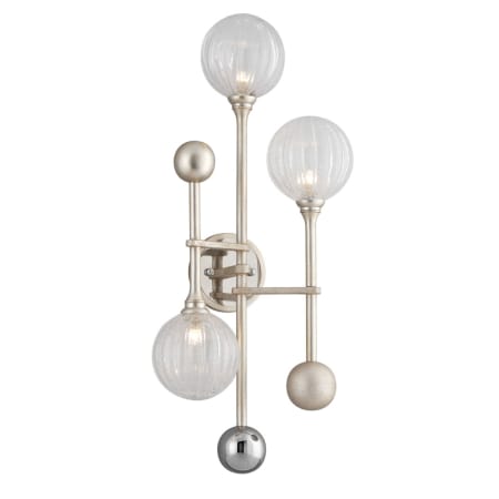 A large image of the Corbett Lighting 241-13 Silver Leaf / Polished Chrome