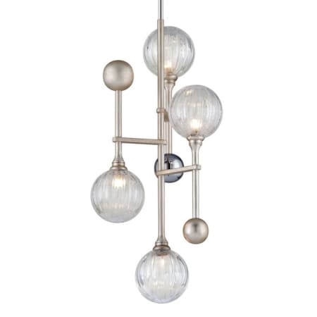 A large image of the Corbett Lighting 241-44 Silver Leaf / Polished Chrome