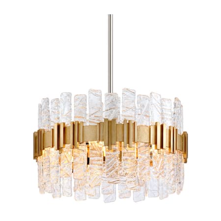 A large image of the Corbett Lighting 256-45 Silver Leaf / Polished Stainless