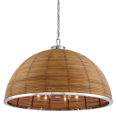 A large image of the Corbett Lighting 277-412 Natural Rattan / Stainless Steel
