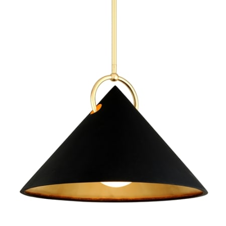 A large image of the Corbett Lighting 289-42 Black / Gold Leaf