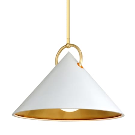 A large image of the Corbett Lighting 290-42 White / Gold Leaf