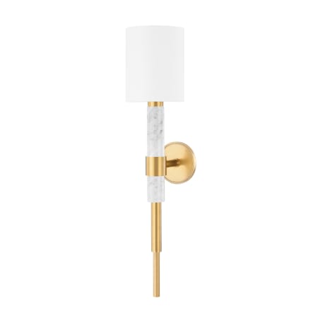 A large image of the Corbett Lighting 396-01 Vintage Brass / White Marble
