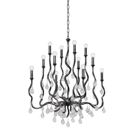 A large image of the Corbett Lighting 414-34 Black Silver Leaf