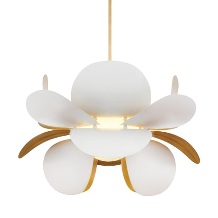 A large image of the Corbett Lighting 314-71 White / Gold Leaf