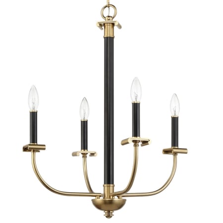 A large image of the Craftmade 54824 Flat Black / Satin Brass