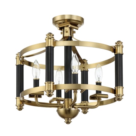A large image of the Craftmade 54854 Flat Black / Satin Brass