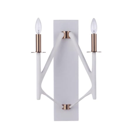 A large image of the Craftmade 55562 Matte White / Satin Brass