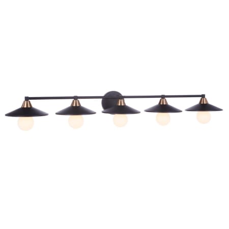 A large image of the Craftmade 125465 Flat Black / Satin Brass
