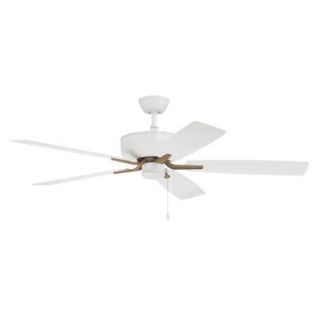 A large image of the Craftmade P525-52WWOK White / Satin Brass