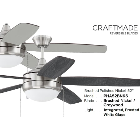 Craftmade Pha52bnk5 Bngw Brushed, Home Decorators Collection 44 Inch Windward Brushed Nickel Ceiling Fan