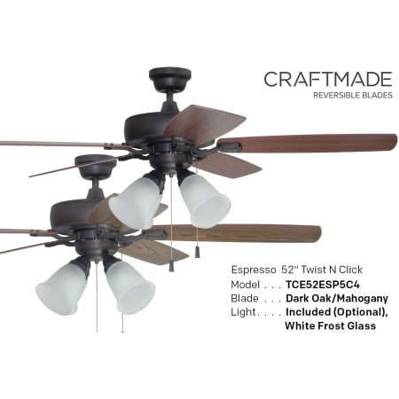 Craftmade Tce52w5c4 White Twist N, Tidebrook Ceiling Fan
