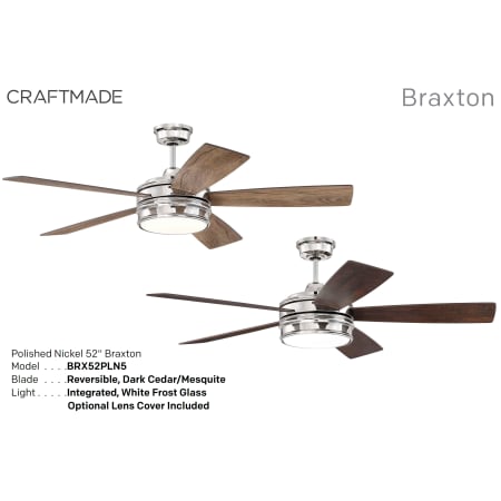 A large image of the Craftmade BRX52 Polished Nickel with Reversible Blades