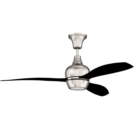 Craftmade Brd52pln3 Fb Polished Nickel Flat Black Bordeaux 52 3 Blade Ceiling Fan Blades Wall Control And Led Light Kit Included Lightingshowplace Com Blade Ceiling Fan Blades, Black Blade Ceiling Fan