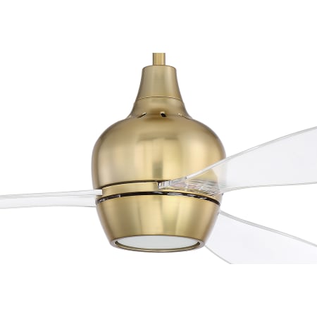A large image of the Craftmade BRD523 Satin Brass / Clear Blades