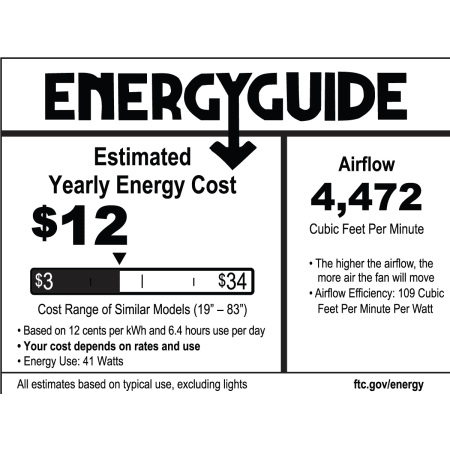A large image of the Craftmade PAR524 Port Arbor Energy Guide