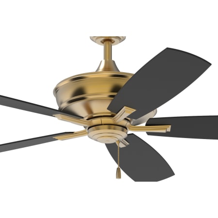 A large image of the Craftmade SLN565 Satin Brass Shown with Flat Black Blades