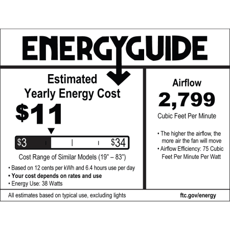 A large image of the Craftmade STO525 Stonegate Energy Guide
