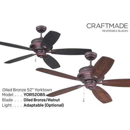 A large image of the Craftmade YOR525 Oiled Bronze Reversible Blade Options